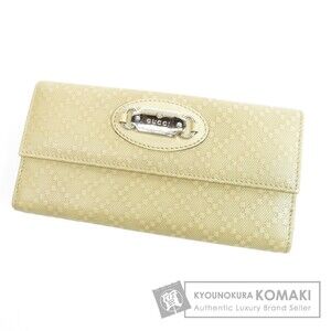 Gucci Logo Plate Long Wallet Leather